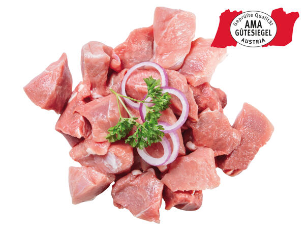 Frisches Schweinefleisch gewürfelt