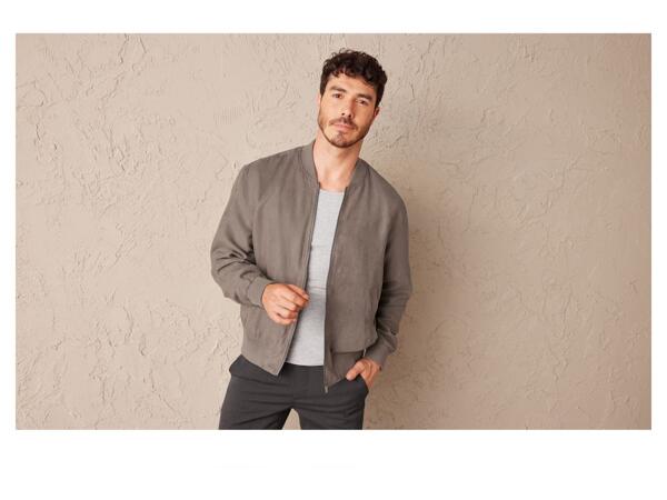 Men's faux suede bomber jacket