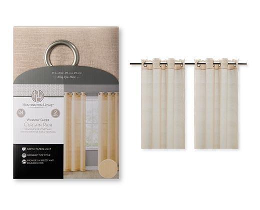 Huntington Home Window Sheer Curtain Pair