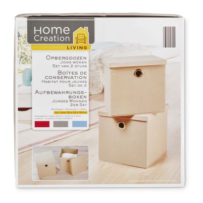 Boîtes de rangement avec couvercle, 2 pcs