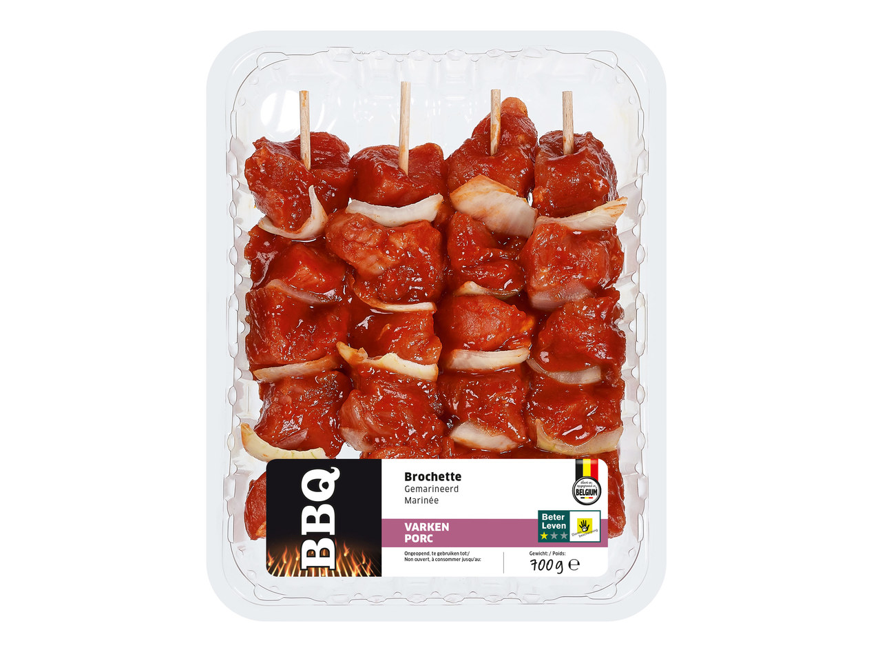 Varkensbrochettes met ui