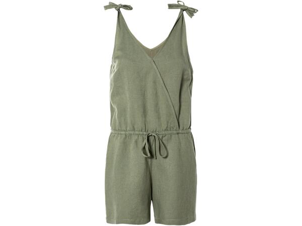Ladies' linen-blend short jumpsuit