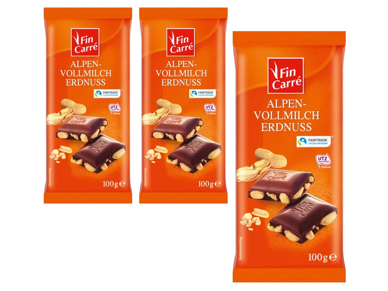 FIN CARRÉ Alpen-Vollmilchschokolade Erdnuss