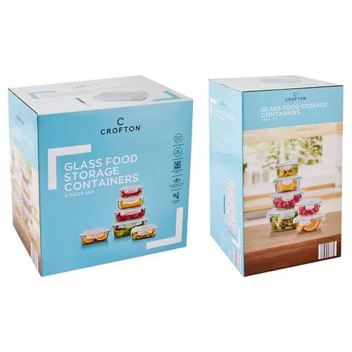 Assorted Glass Food Storage Containers 6 Piece Set