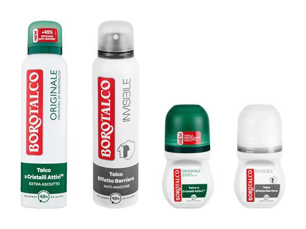 Déo en spray/roll-on Borotalco