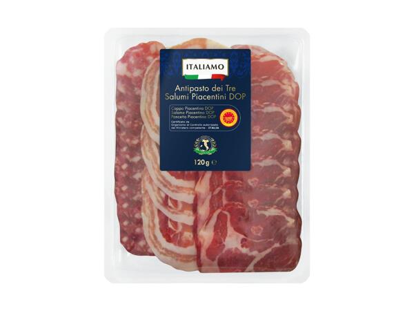 Antipasto dei Tre Salumi Piacentini DOP