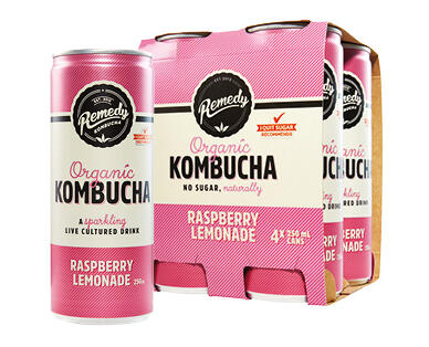Remedy Raspberry Lemonade Kombucha 4 x 250ml
