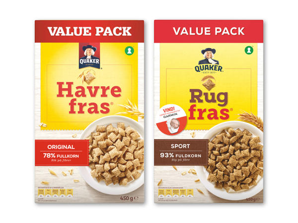 QUAKER Havrefras eller rugfras