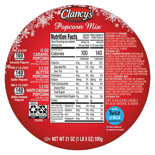 Holiday Popcorn Tin - Puppies, 21 oz