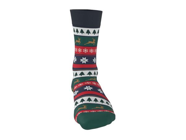 Esmara Men's Green & Navy Christmas Socks - 3 Pairs