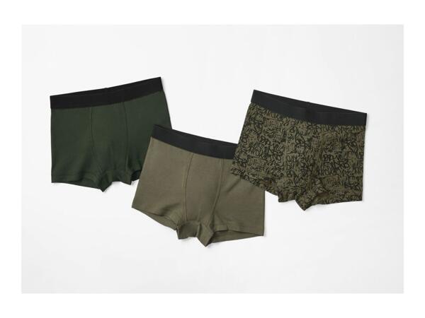 Esmara Boys' Green Cotton Rich Boxers - 3 Pack