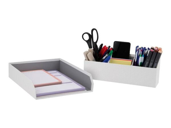 Crelando White Document Tray - 2 Piece Set