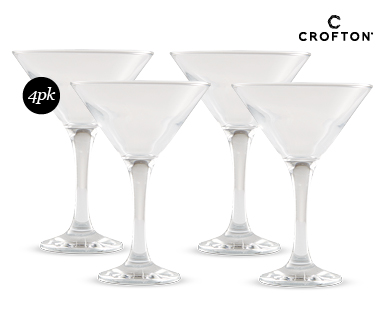 COCKTAIL 2PK OR MARTINI GLASSES 4PK