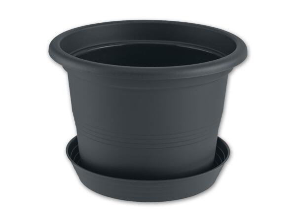 Pflanzgefäß mit Untersetzer, Ø ca. 28 cm