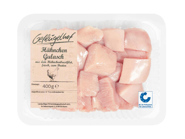 Frisches Hendlgulaschfleisch