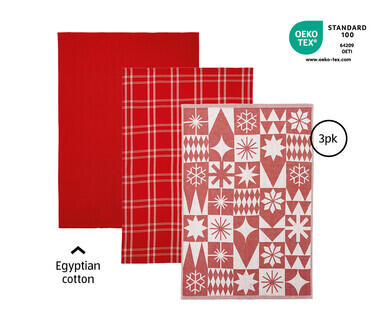 Egyptian Cotton Tea Towel 3pk