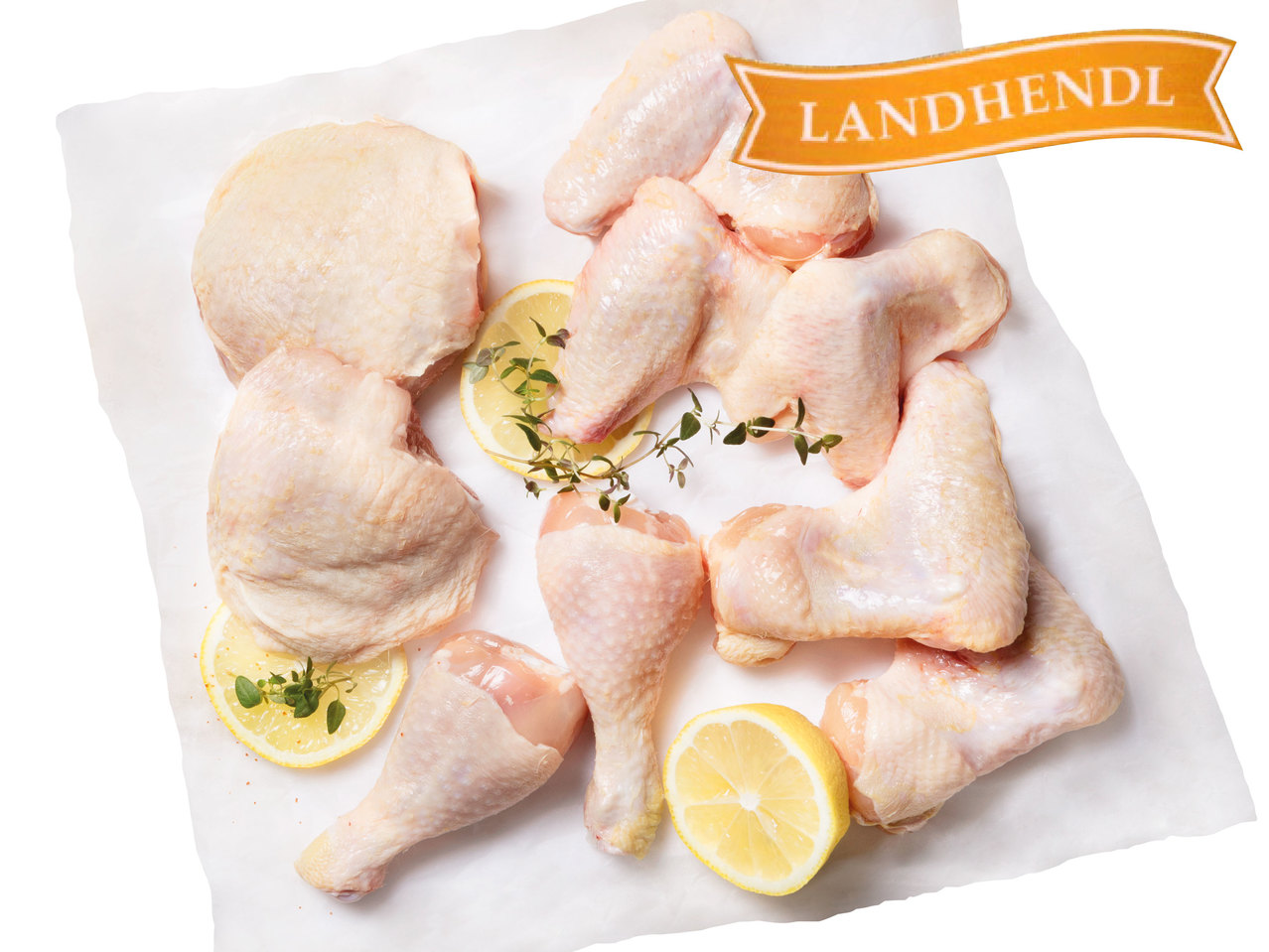 LANDHENDL Frische österreichische Hendlplatte gemischt