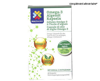 MULTINORM 
 GÉLULES AUX OMÉGAS 3 ET À L'HUILE D'ALGUES