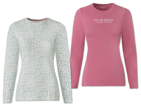 Damen Langarmshirt, 2 Stück