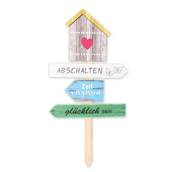 Holz-Gartenschild "Wegweiser"