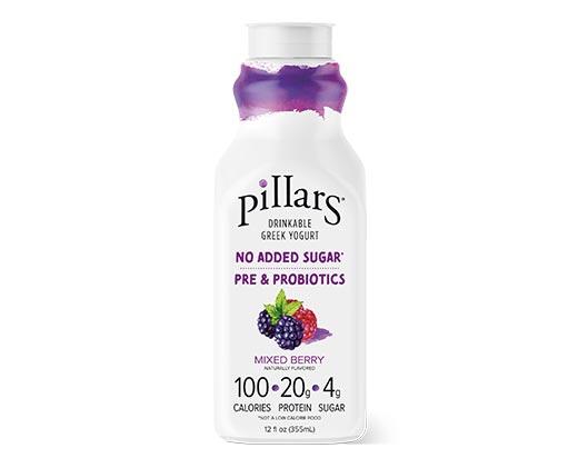 Pillars Drinkable Greek Yogurt Mixed Berry or Peach