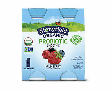 Stonyfield Organic Strawberry or Wildberry Yogurt Smoothies