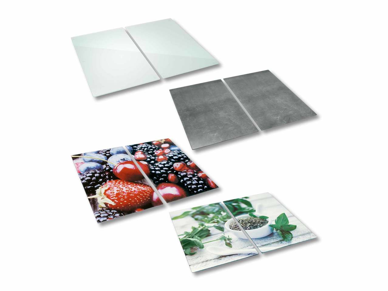 Planches à découper en verre, lot de 2