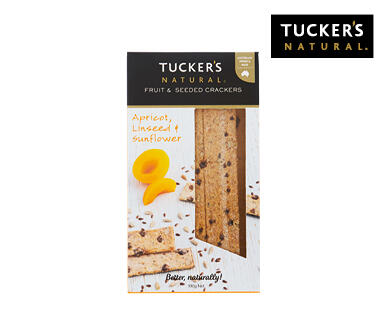 Tucker's Natural Fruit & Seeded Crackers – Apricot, Linseed & Sunflower 