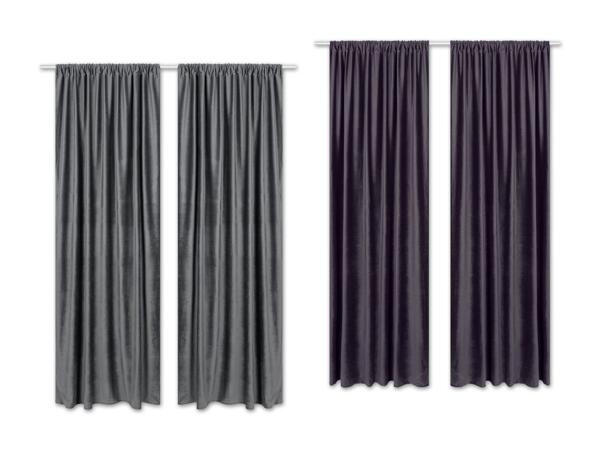 Samt-Vorhangschal-Set, 2-teilig