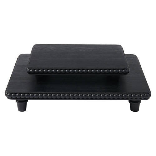 Rectangle Shaped Tiered Trays, Black