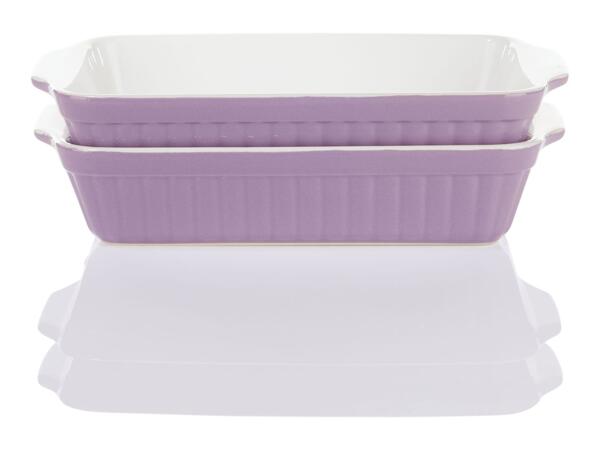 Livarno Home Lilac Stoneware Oven Dish - Small - Set of 2