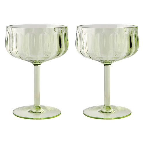 2 Pack Acrylic Coupe Glasses - Green