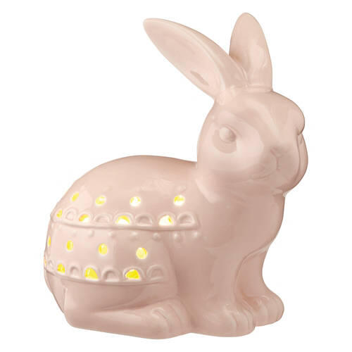 LED Ceramic Bunny - Pink Standing Bunny