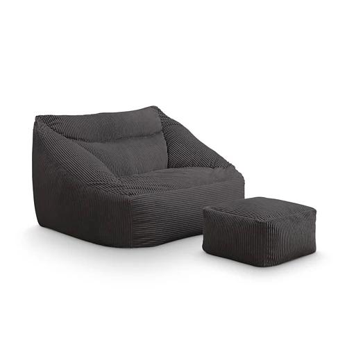 HOME DELUXE Sitzsack COZY inkl. Hocker, anthrazit