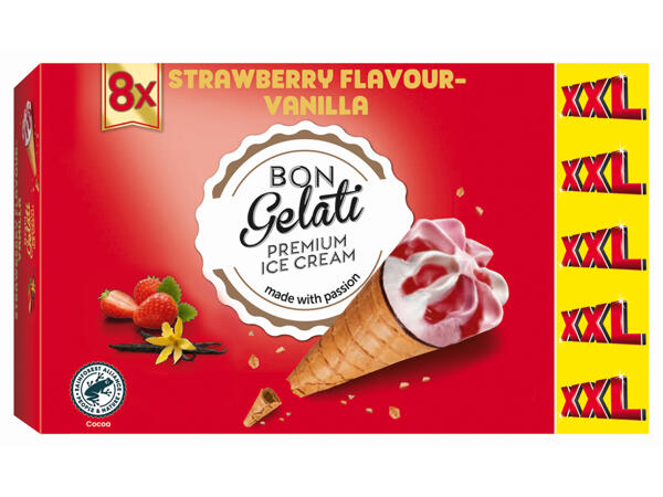 Vanilla or Strawberry Cornettos