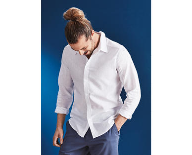 Men's Long Sleeve Linen/Cotton Shirt