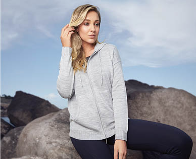 Ladies Merino Zip Cardigan
