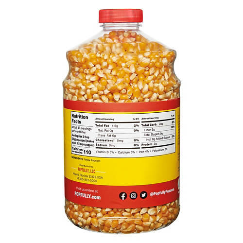 Gluten Free Yellow Popcorn Kernels, 45 oz