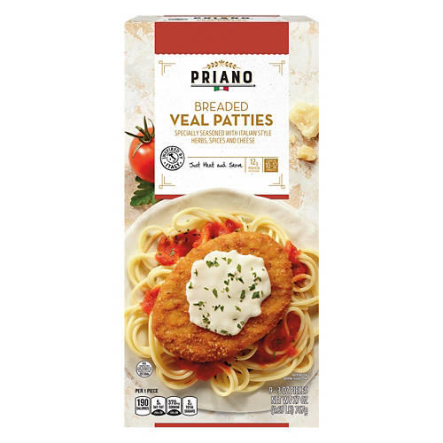 Heat & Serve Breaded Veal Patties, 9 count