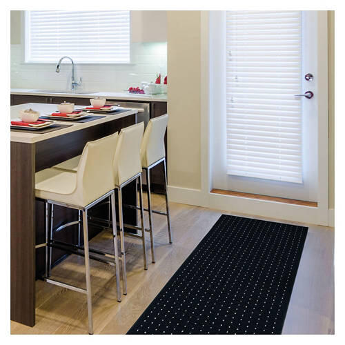 24" x 72" Spring Utility Runner - Black Pindot