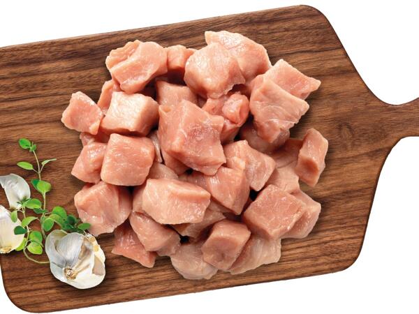 Frisches Tierwohl Schweinefleisch gewürfelt
