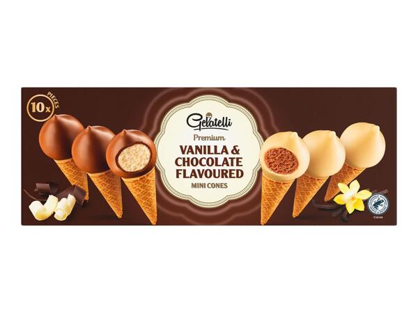 Vanilla & Chocolate Flavoured Mini Ice Cream Cones