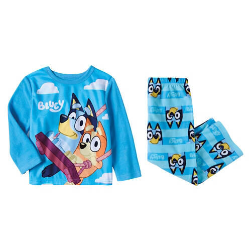 Children's Bluey Fleece Pajama Set - Blue, M