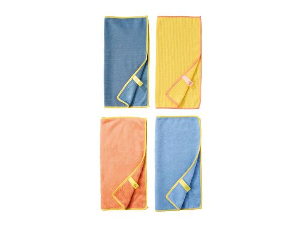 Livarno Home Windows & Mirrors Microfibre Cloths - 4 Pack