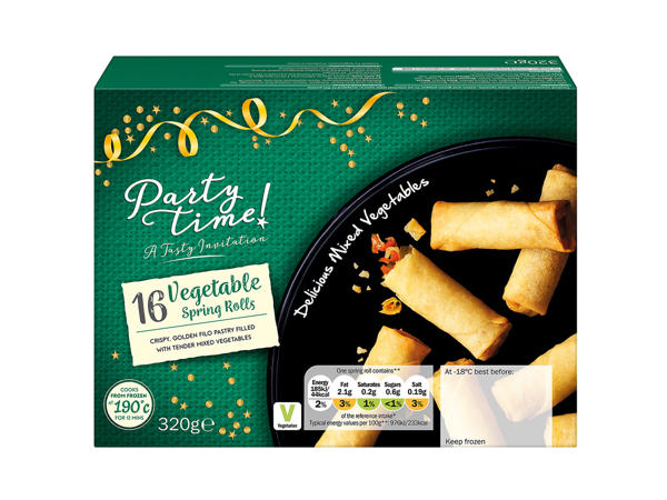 Partytime 16 Vegetable Spring Rolls
