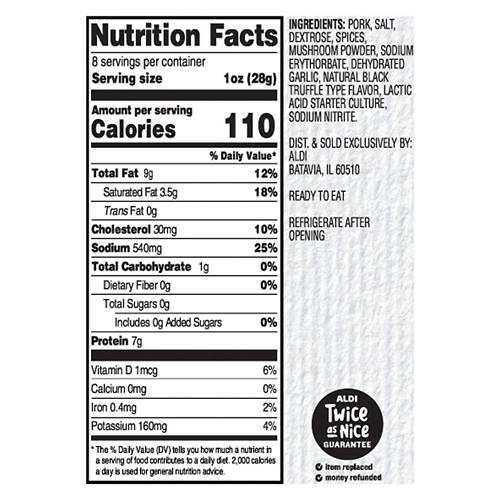 Gluten Free Dry Salami Nuggets Black Truffle , 8 oz