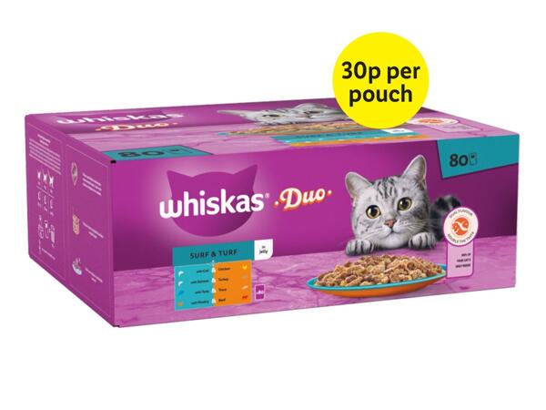 Whiskas Duo 80 Cat Food Pouches