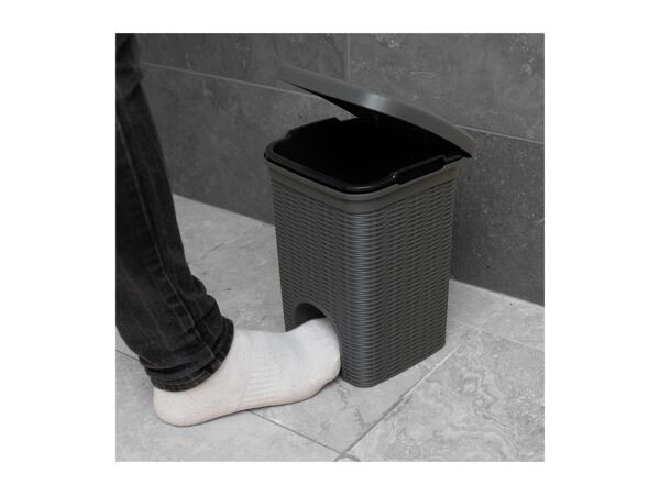 Addis Wicker Effect Bathroom Pedal Bin - Grey