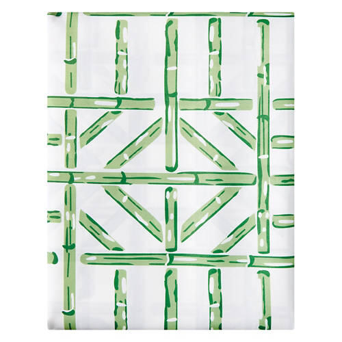 60" x 102" Indoor/Outdoor Tablecloth, Green Geo