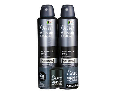 Dove Antiperspirant Deodorant for Men 2 x 148g or Women 2 x 127g
